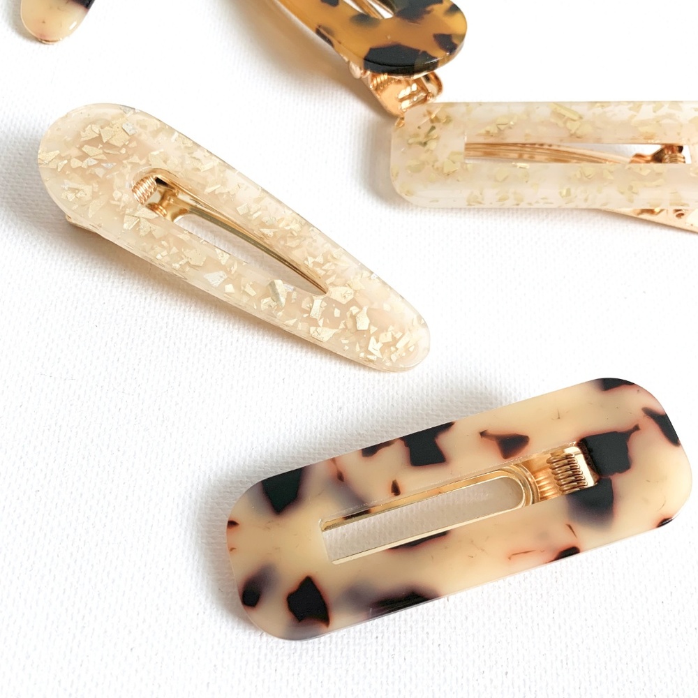 Tortoiseshell Slide Hair Clip Duo - Picture 4 of 8